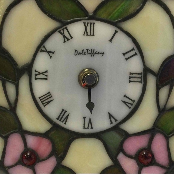 authentic Dale Tiffany Table Lamp Clock - Picture 3 of 6